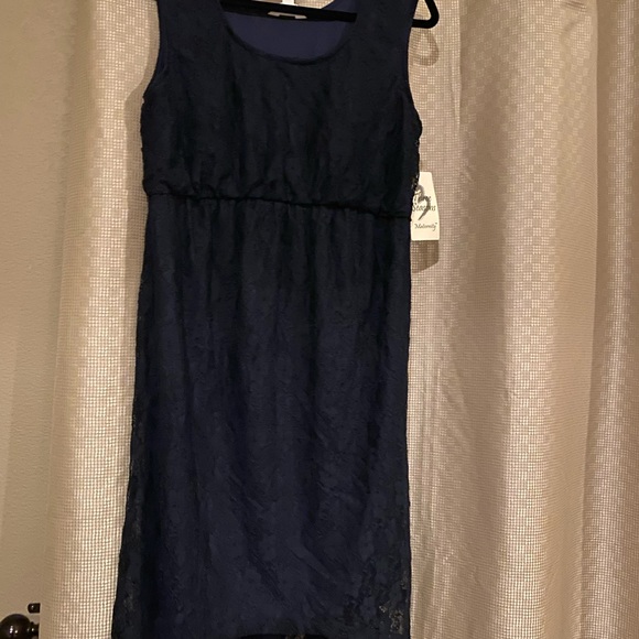 Large Navy lace maternity dress - Picture 3 of 4